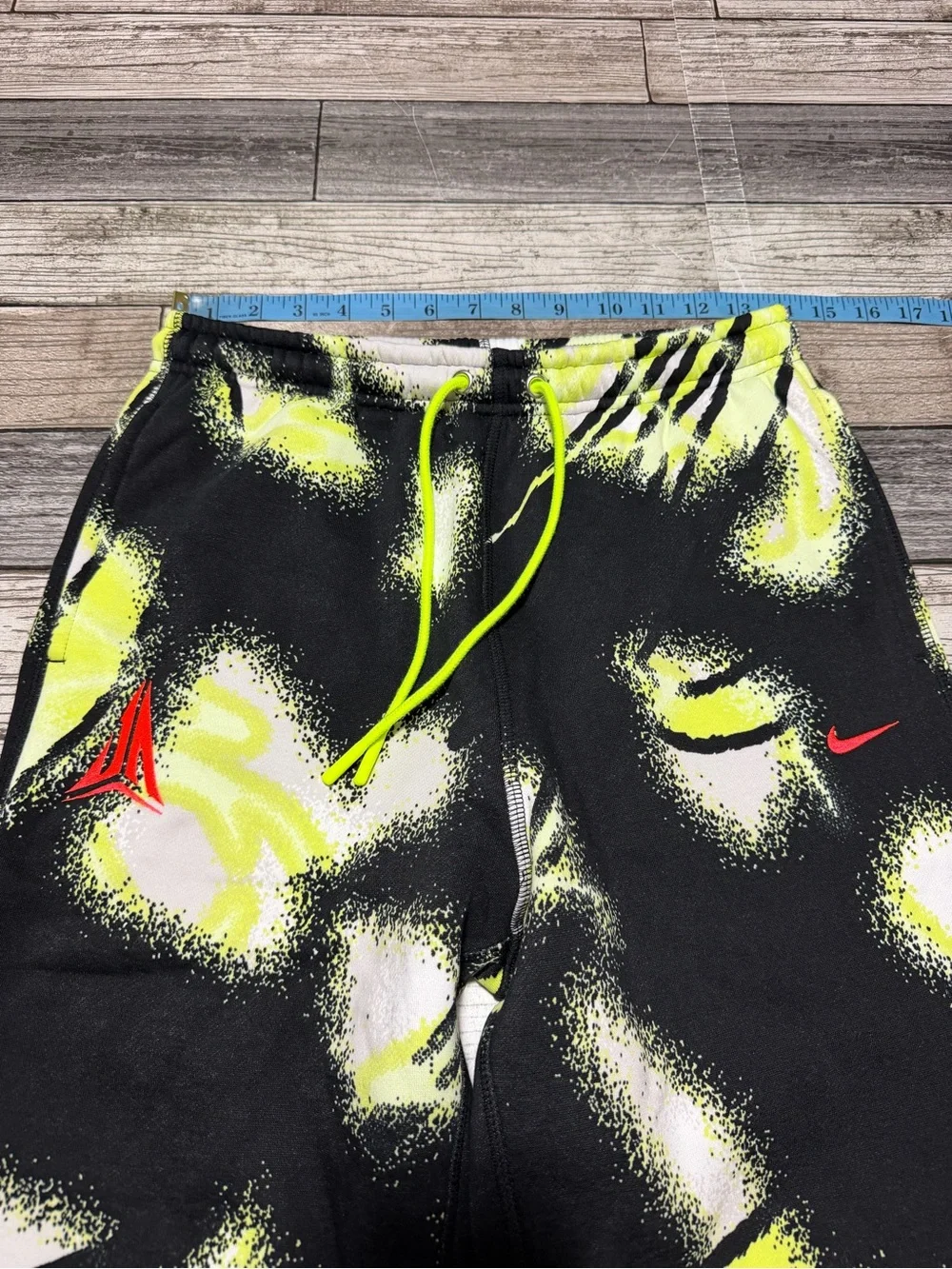 Nike Ja Morant Fleece Joggers Sweatpants Men’s S Black Neon (Inseam 29)